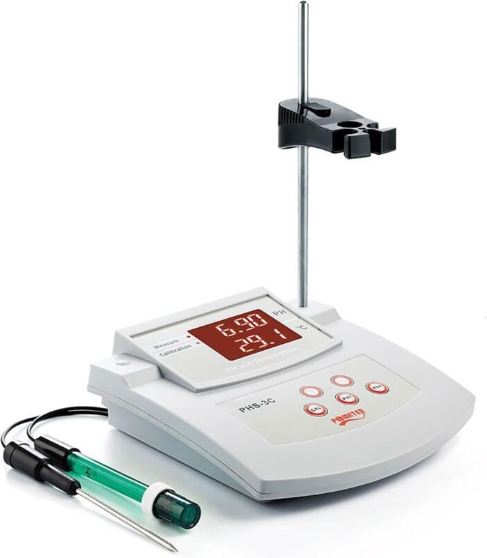 Labor-pH-Meter mit einer Genauigkeit von ± 0,01 pH, 2 pH/Temperatur-Elektroden, automatischer 2-Punkt-Kalibrierung, einf...