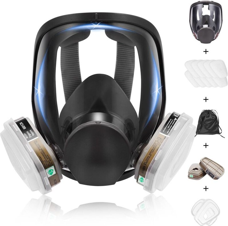 15 in 1 6800 Vollgesichts-Atemschutzmaske, Gesichtsschutzhelm zum Malen, Lackieren, Zimmern, organische Dämpfe und Staub...