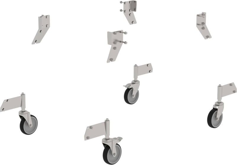 Thumbnail - Nachrüstsatz Lenkrolle Edelstahl für Podesttreppe beidseitig begehbar - 050121 - Günzburger Steigtechnik