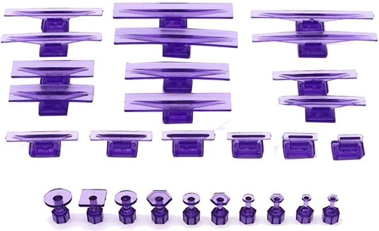 28-Teilige Klebelaschen, Dellenheber-Werkzeuge, Verstellbarer , Abzieher für Lackfreie Dellengrube die Karosserie, Autol...