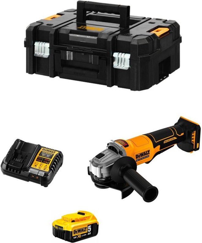 Mini-Winkelschleifer DeWALT DCG408P1T (1 x 5,0 Ah + DCB1104 + TSTAK II)