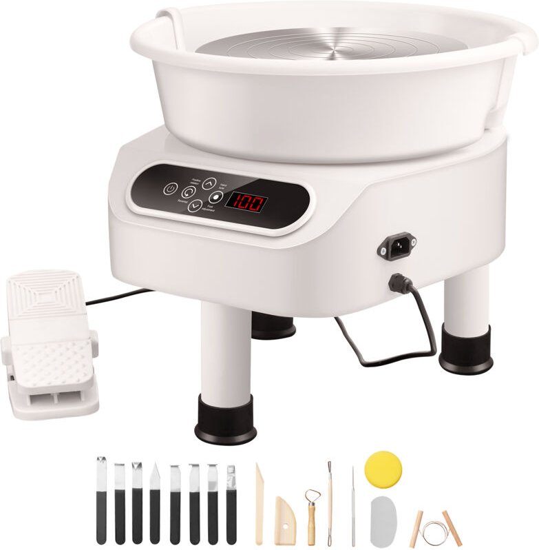 Mophorn - Töpferscheibe, 11-Zoll-Töpferformmaschine. 450 w elektrische Töpferscheibe mit Fußpedal und LCD-Touchscreen. D...