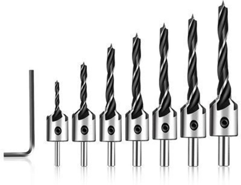 HSS-Fräser, Holzbohrer, Stahlfräser, Holzbearbeitungsbohrer, Reibahle mit Innensechskantschlüssel, Anfasreibahle, Werkze...