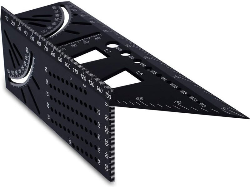 3D-Schreinerwinkel aus Aluminiumlegierung, Messbereich 45 bis 90 Grad, geeignet für Schreiner und Ingenieure
