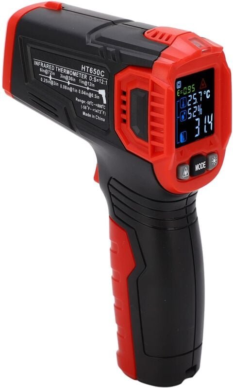 Berührungsloses digitales Thermometer mit industrieller Temperaturpistole und Farb-LCD-Bildschirm für Pizzaöfen und Gril...