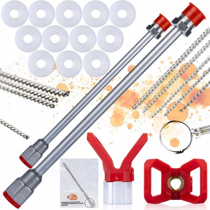 Rosfix Set Spritzlanze 50 cm & 100 cm – 7/8" Gewinde, 290 bar Mit 5 Reinigungsnadeln, 12 Dichtungen, Düsenhalter Zubehör...