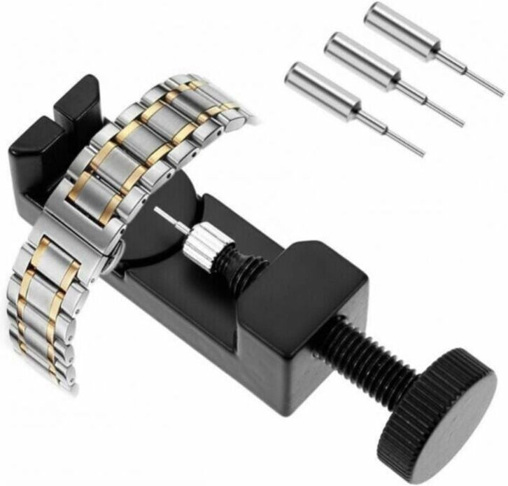 Uhrenarmband-Reparatur-Werkzeugsatz, Uhrmacher-Werkzeugsatz mit 3 zusätzlichen Stiften, schwarzer Uhrenarmband-Stiftentf...