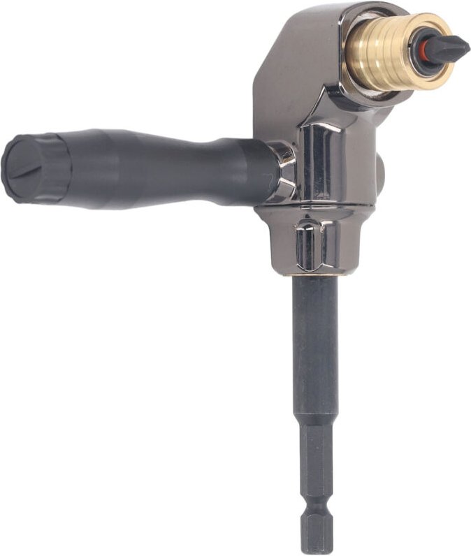 Winkelbohradapter aus Chrom-Vanadium-Stahl, 90-Grad-Elektrobohraufsatz mit Griff, Sechskantanschluss, Metallgetriebe