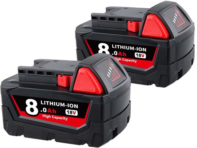 Pdstation - 2Pack 18V 8.0Ah für Milwaukee 48-11-1852 M18 M18B5 M18B6 lithium xc Akku mit erweiterter Kapazität 48-11-186...