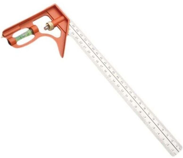 Kombinierter Winkelmesser (300 mm), Edelstahlwinkel, kombinierter Positionierlineal mit Wasserwaage.