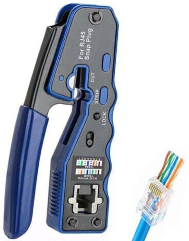 Crimpzange für Klemmen, RJ45-Crimpzange, Netzwerktester, Abisolierzange, Professionelle Netzwerkinstallation, RJ45-Crimp...