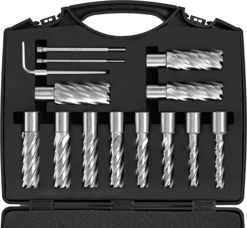 Mophorn - 13-teiliger Ringfräsersatz, 2 Zoll Schnitttiefe, 7/16 Zoll bis 1-1/16 Zoll Durchmesser, M2AL hss, Weldonschaft...