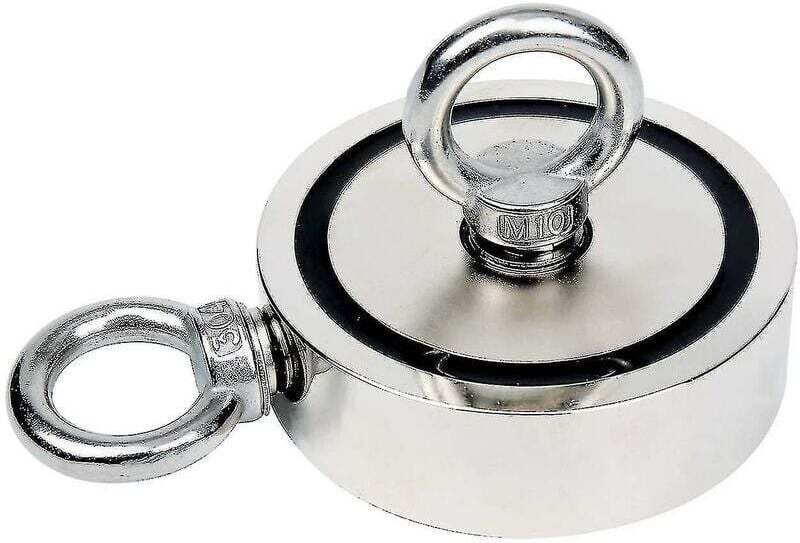 Doppelseitiger Angelmagnet – Leistungsstarker Neodym-Magnet mit Öse – Ideal für Schatzsuche und Angeln – Robust – Für An...