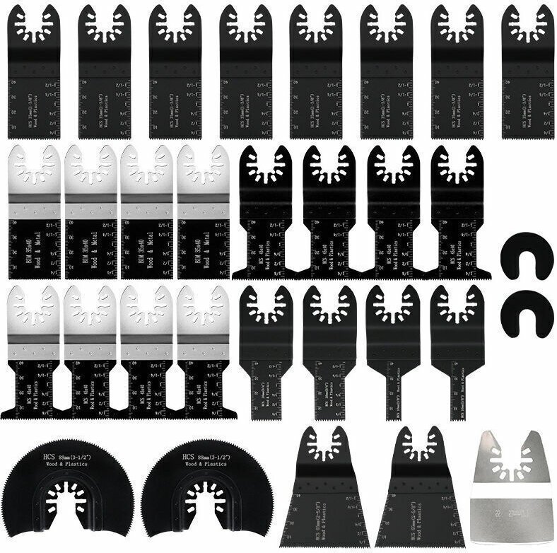 31-teiliges Set oszillierender Sägeblätter für Multifunktionswerkzeuge, Zubehör für Multifunktions-Oszillationswerkzeuge...