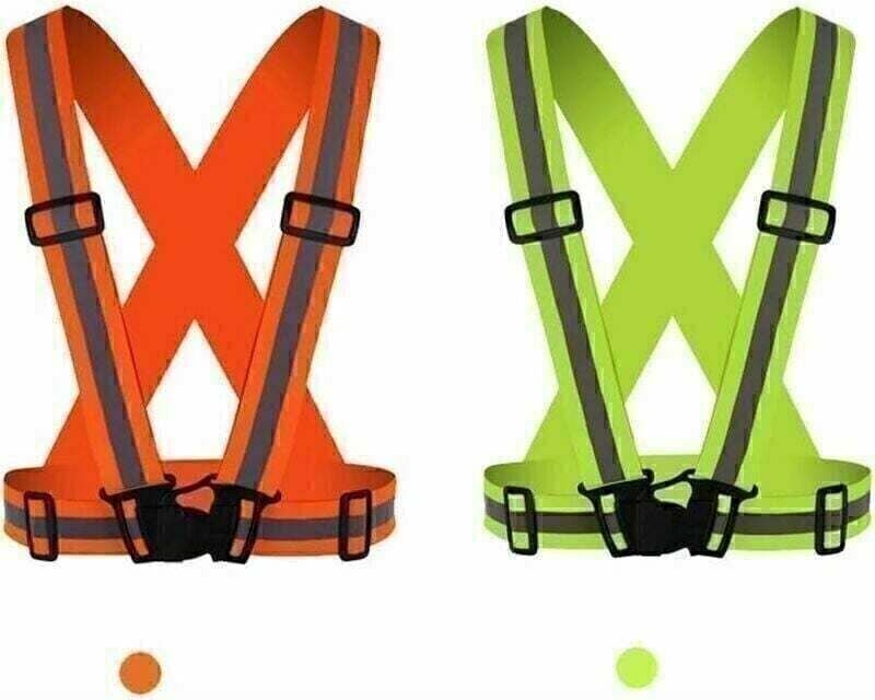 2-teilige reflektierende Weste – fluoreszierendes Sicherheitsgeschirr, verstellbares Warnarmband – für Radfahren, Laufen...