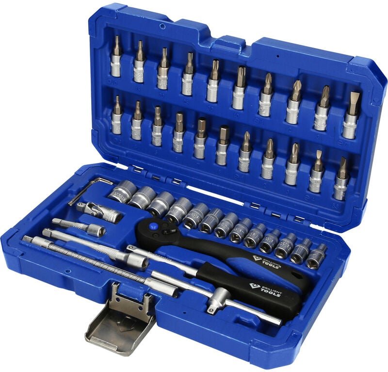 Brilliant Tools - 1/4 Steckschlüssel-Satz, 46-tlg.