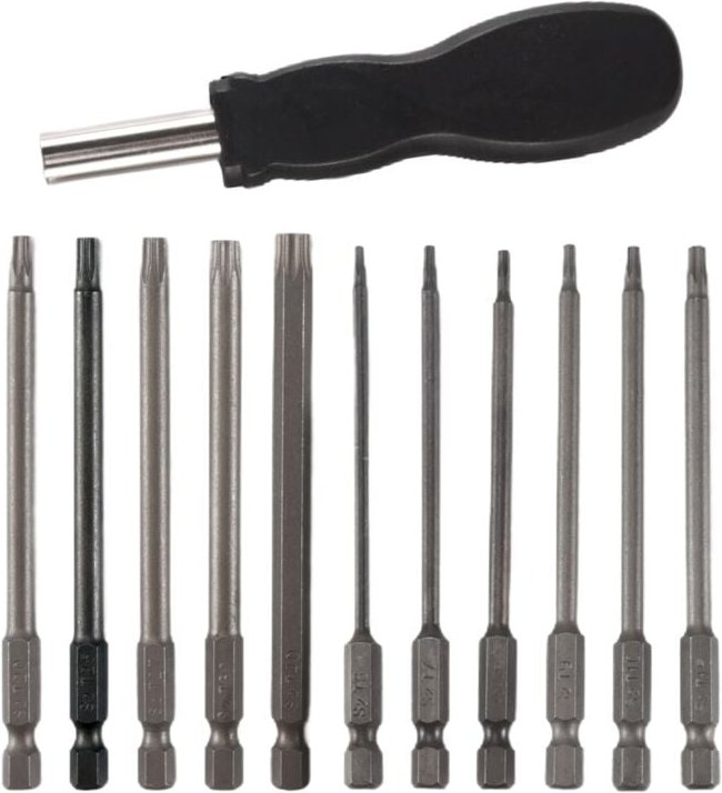 Tlily - 11er-Pack 75 mm Torx-Schraubendreher-Bit-Set, 1/4 Zoll Sechskantschaft, T6-T40 Stern-Werkzeugsatz mit 1 Griff