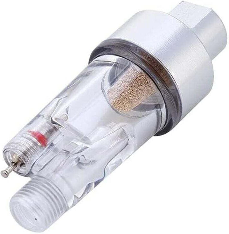 Wasserabscheider für Airbrush-Pistole, Mini-Inline-Luftfilter mit 1/8-Zoll-Schlauchanschluss und Feuchtigkeitsregulierun...