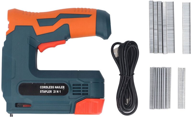 Akkubetriebener Elektrotacker, kabelloses Nagelgerät mit USB-Ladefunktion, tragbares Nagelgerät-Set, Elektrotacker für P...