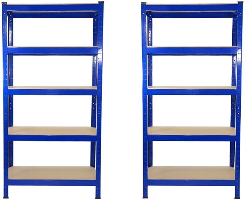 Monster Shop - 2 x t-rax Blaue Lagerregale Edelstahl Garage Einfach Montage - 75 x 150 x 30cm