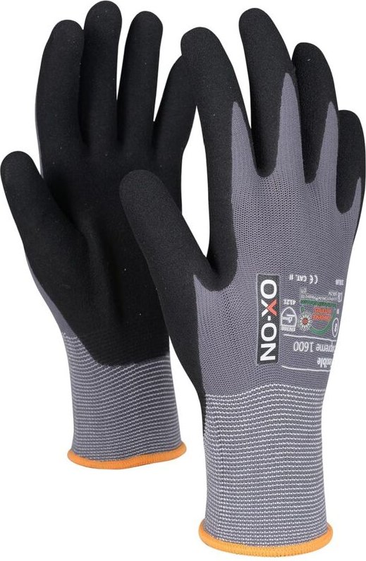 170.69 Handschuhe Flexible Supreme 1600 Größe 9 schwarz/hellgrau EN388 EN4 - Ox-on