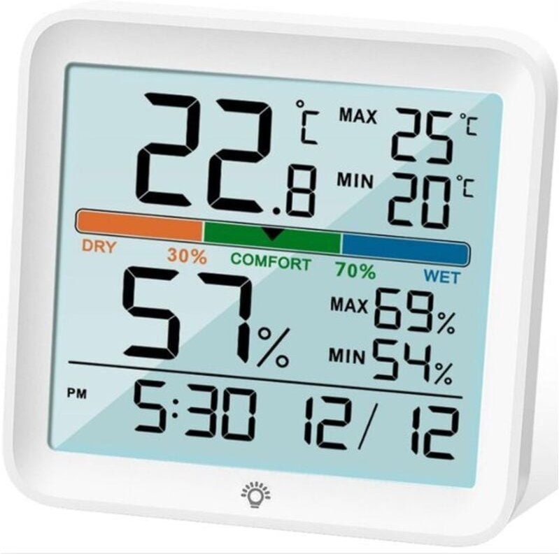 Hygrometer für den Innenbereich – Feuchtigkeitsmesser mit LCD-Bildschirm – Digital-Analog-Anzeige mit schneller Aktualis...