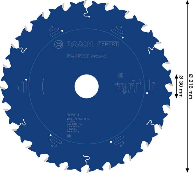 Bosch EXPERT Wood Kreissägeblatt, 216x30 mm, Z24