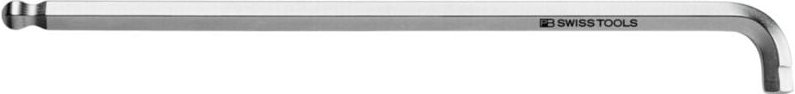 Pb Swiss Tools - 6-kant-Winkelschraubendreher 90° - 100° lang, mit Kugelkopf und kurzem Schenkel verchromt, Sechskant: 8...