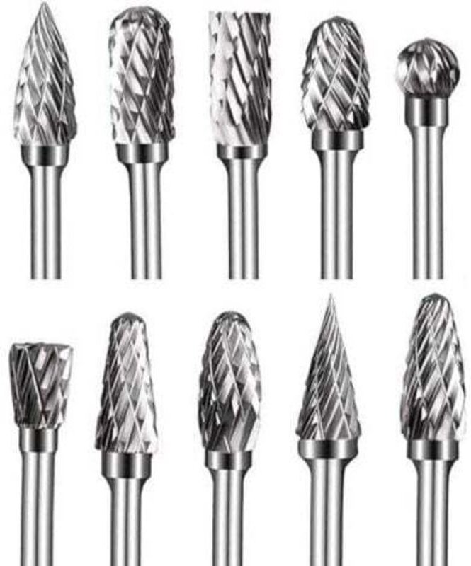 10 Stück Hartmetall-Rotationsfräser, Metallschleifkopf-Fräser für Dremel-Rotationswerkzeuge, Schleifmaschinen und Holzbe...