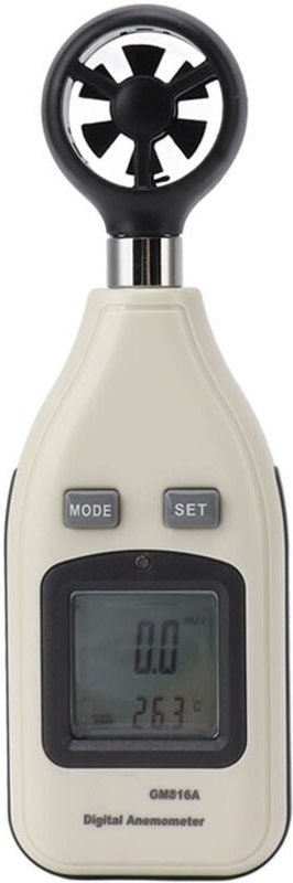 Digitales Anemometer mit LCD-Display, Windgeschwindigkeits- und Temperaturanzeige, tragbares Messwerkzeug zum Segeln, Su...