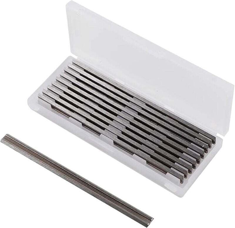 Aiperq - 10 Stück 82 mm HSS-Hobelklingen, wendbare Hartmetall-Hobelklingen, Elektrohobel-Set, 82 x 5,5 x 1,2 mm Klinge, ...