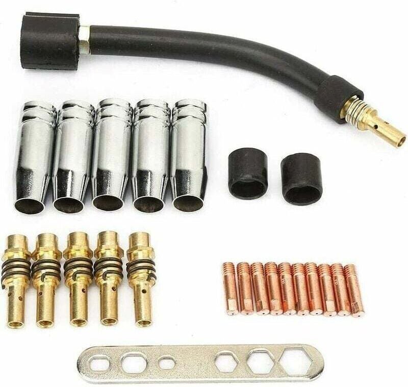 Kit Consommables Soudage MIG 24 Pièces Contacts 0.8mm Compatible Torche Binzel 15AK