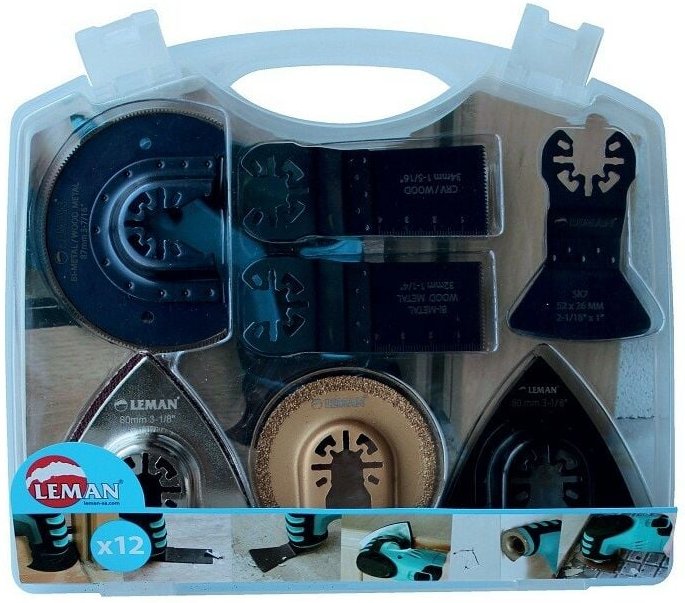 Set mit 12 Zubehörteilen Leman Multi-Material für oszillierendes Werkzeug - 4500.12