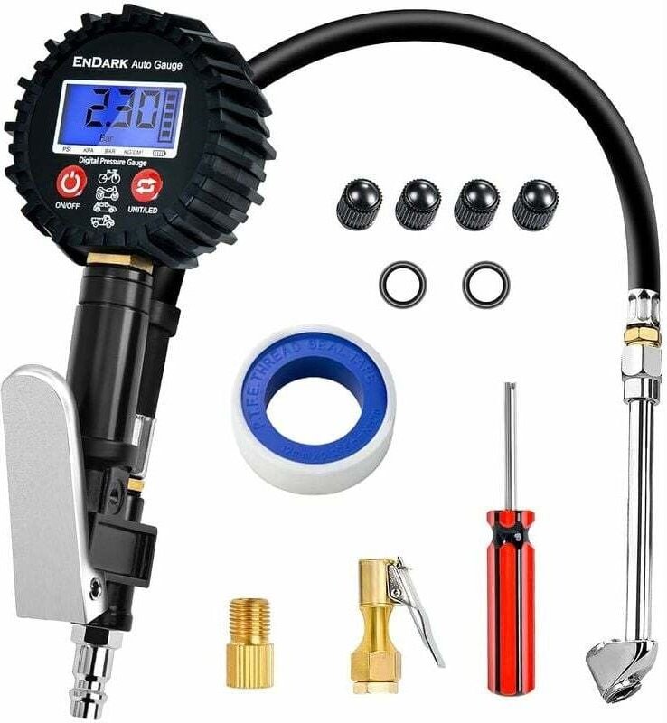 Einteiliger Reifenfüller – digitales Reifendruckmessgerät – Zubehör für Reifendruckprüfer und Luftkompressor – automatis...