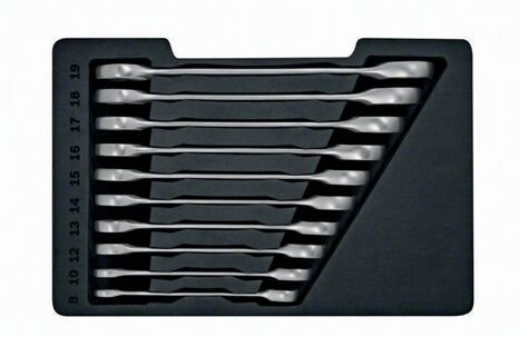 Bosch Ringmaulschlüssel-Set mit Ratsche 10 tlg (8-19mm)