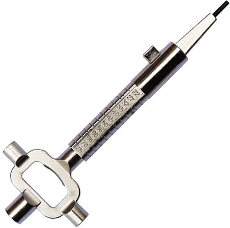 Konstruktionsschlüssel, Vierkantschlüssel, Universalschlüssel, mit Zylinderlängen-Messskala - Ahlsen