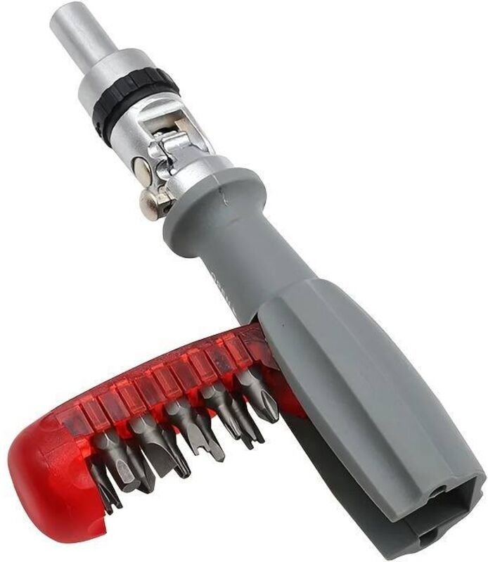 10-in-1-Metall-Ratschenschraubendreher-Set für hohe Beanspruchung – drehbarer Kopf, verdecktes Aufbewahrungsfach – ideal...