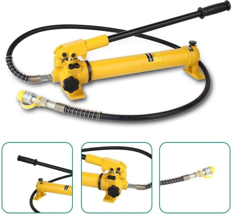 CP-700 Manuelle Hydraulische Handpumpe Öl Handpumpe Hydraulikölpresse Kraft für Hydraulikwerkzeuge, mit 4 Fuß Langer Sch...
