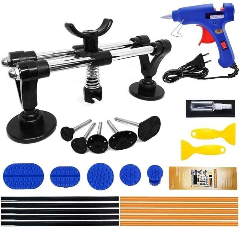 Kit Débosselage Voiture Extracteur Pad Pistolet à Colle Bâton pour Réparation Carrosserie