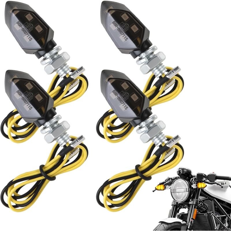 Stück 12V LED-Motorradblinker mit E-Prüfzeichen, Mini-5-LED-Motorradblinker, E-Prüfzeichen-zertifiziert, IP65 wasserdich...