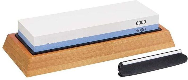 Vtizikl Pierre à aiguiser à eau BasicsDouble face, grain 1000/6000Base antidérapante en bambou, pour pêcheurs