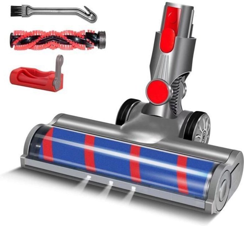 Bodenbürstenkopf mit weicher/harter Walze für Dyson V7, V8, V10, V11 und V15 Staubsauger mit LED-Scheinwerfer und Auslös...