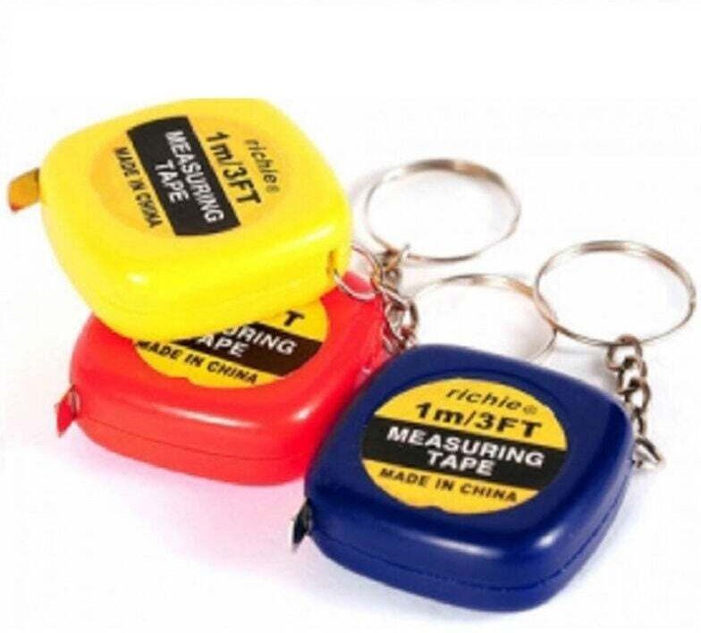 Vtizikl Set 2 Mini Flessometro 1m Metro Flessibile Con Frizione Retrattile Portachiavi -