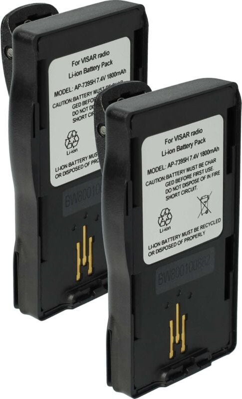 2x Akku Ersatz für Motorola NTN7396, NTN7395, NTN7394 für Funkgerät, Walkie Talkie (1800 mAh, 7,5 v, Li-Ion) - Vhbw