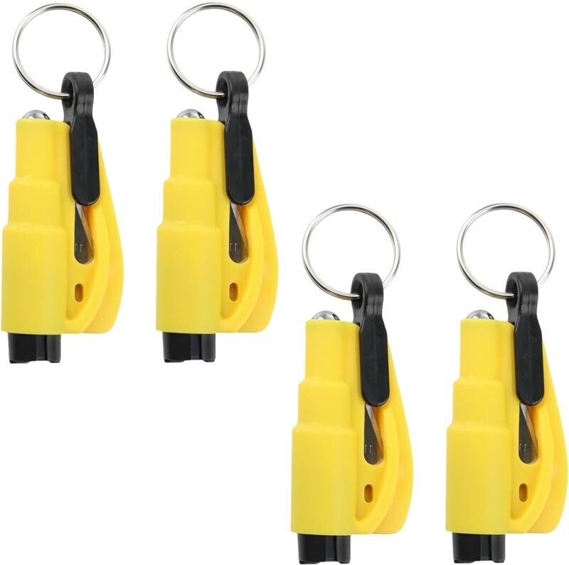 Stück 3-in-1-Schlüsselanhänger für die Autosicherheit, Fensterbrecher und Gurtschneider, modernes Unisex-Erwachsenenfens...