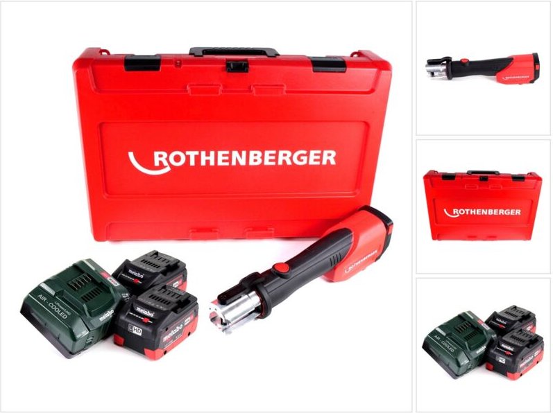 Rothenberger ROMAX 4000 CAS Akku Pressmaschine 18 V 34 kN + 2x Akku 5,5 Ah + Ladegerät + Koffer