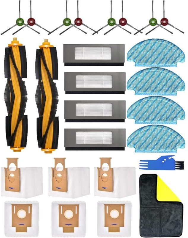 20 Ersatzteile für Ecovacs DEEBOT N10+/N10 Plus, OZMO N8+/N8 Pro+ Zubehörset, T8+/T8 AIVI+/T9+ Zubehörsets: 2 Hauptbürst...