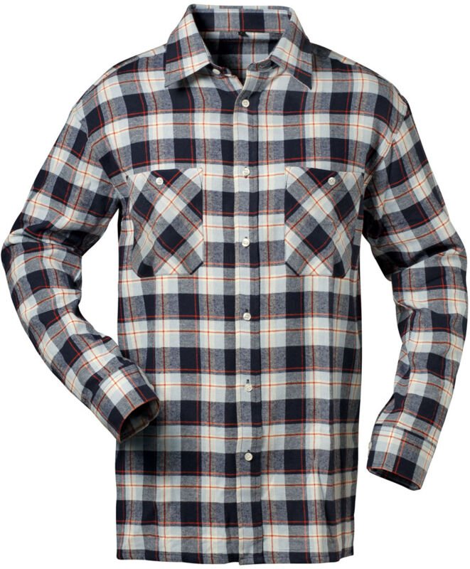 OHIO Flanell-Hemd, Marine/Hellblau/Rot kariert Größe XXXXL(49/50)