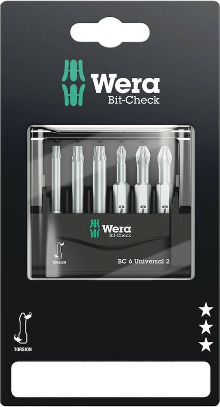 Bit-Check 6 Universal 2 sb, 6-teilig 05073638001 - Wera