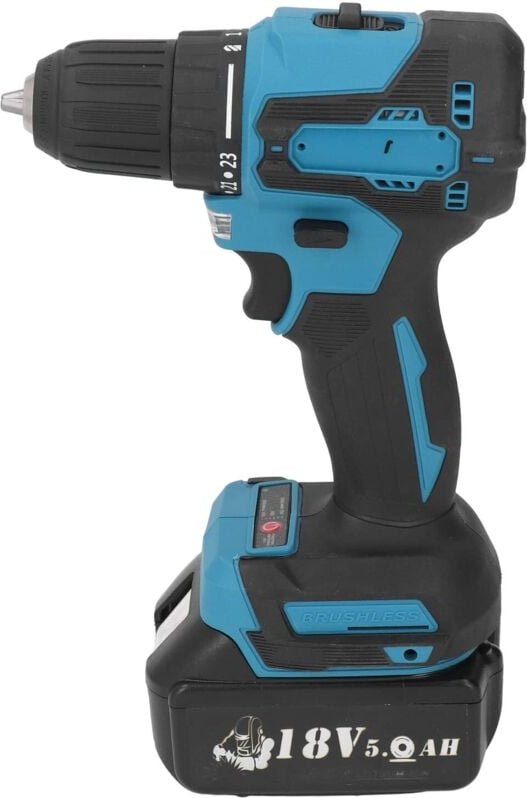 Akku-Bohrschrauber mit 40 Nm Drehmoment, Leerlaufdrehzahl 500 U/min (niedrig) und 1700 U/min (hoch), 18 V, bürstenloser ...